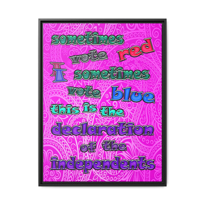 declaration of the independents - framed canvas art (pink swirl)