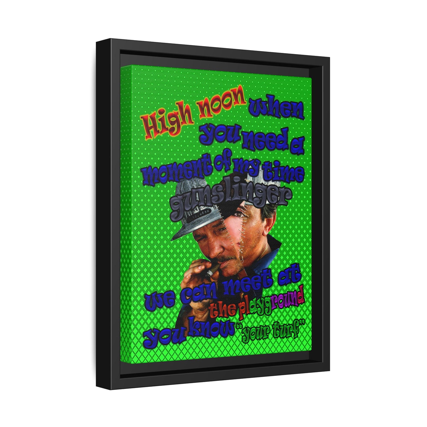 high noon - framed canvas art (logo green)