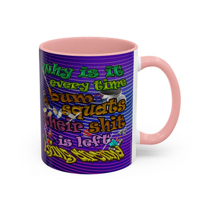 the bum's shit - Accent Mug (purple wave)