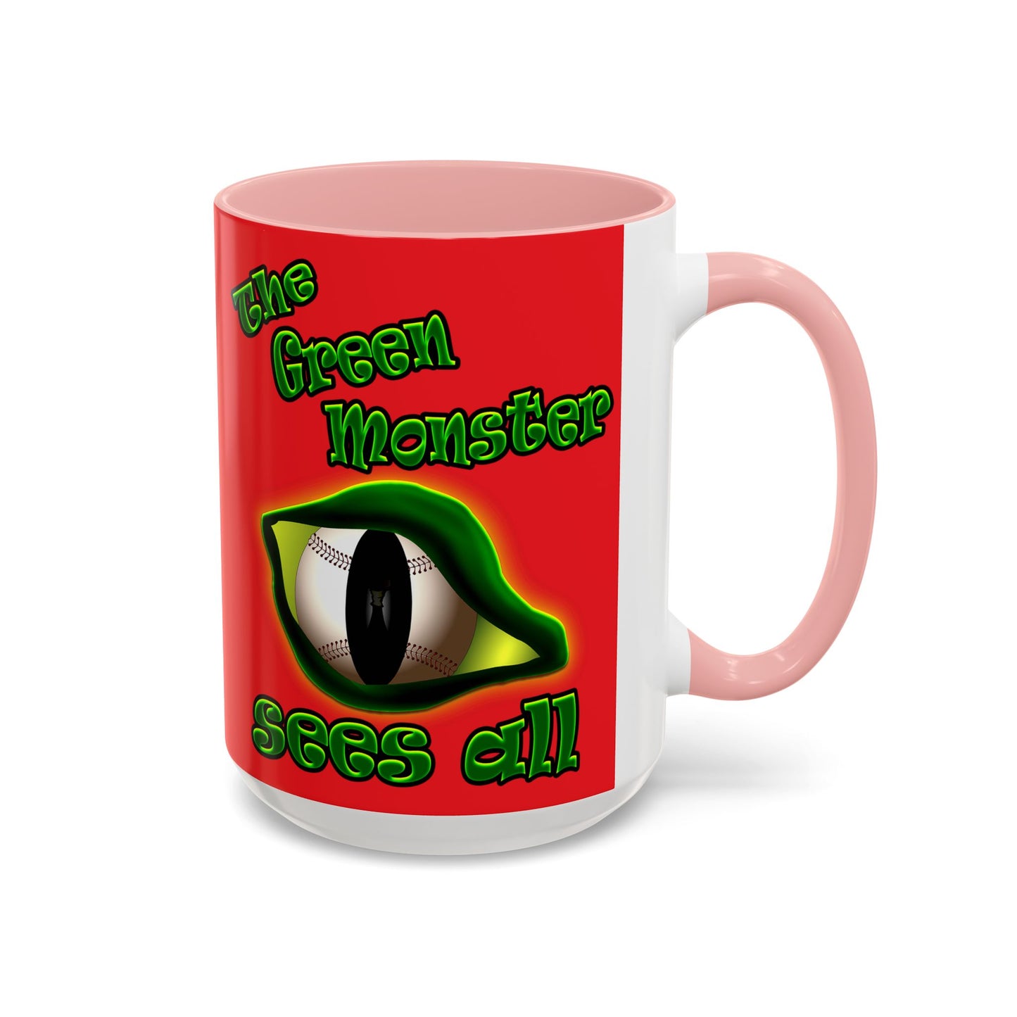 green monster - Accent Mug (red)