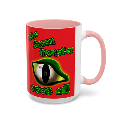 green monster - Accent Mug (red)