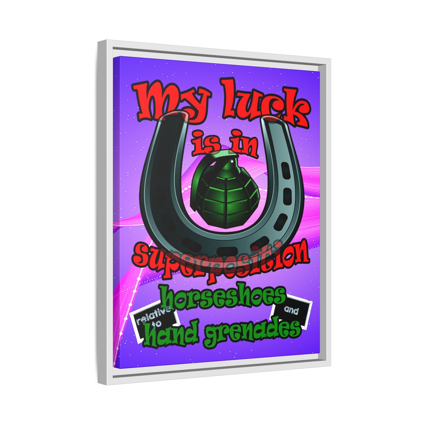 my luck - framed canvas art (purple-pink wave)