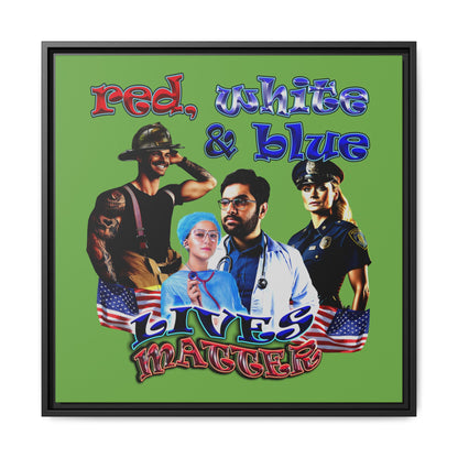 rw&b lives matter - framed canvas art (green)