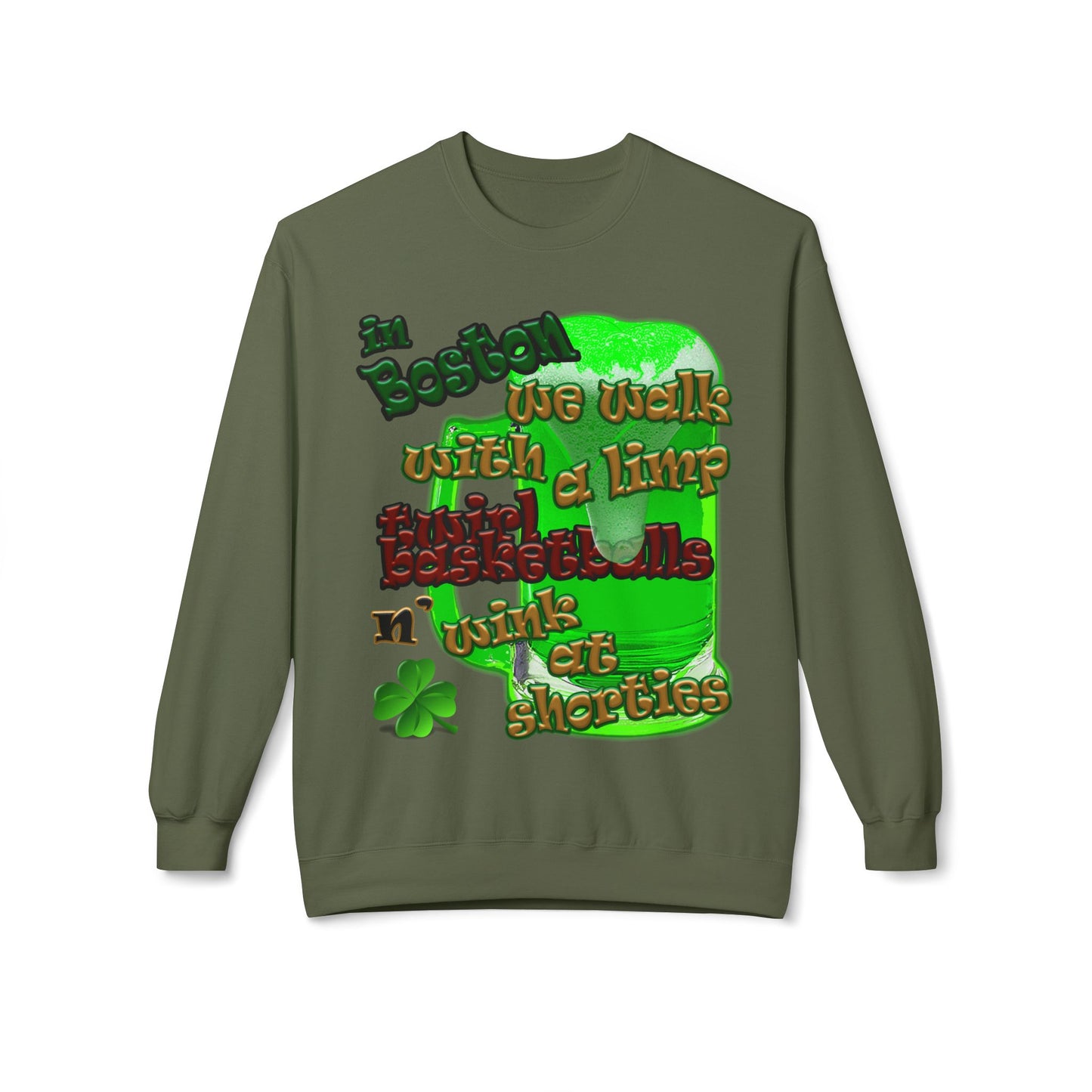 celtics logo - Unisex Midweight Softstyle Fleece Crewneck Sweatshirt