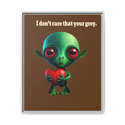 I don't care that your grey - framed canvas art (brown)
