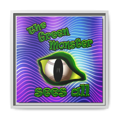 green monster - framed canvas art (purple wave)
