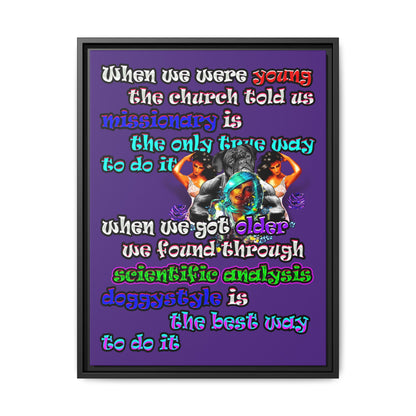 doggystyle - framed canvas art (purple)