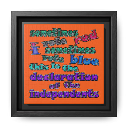 declaration of the independents - framed canvas art (orange)