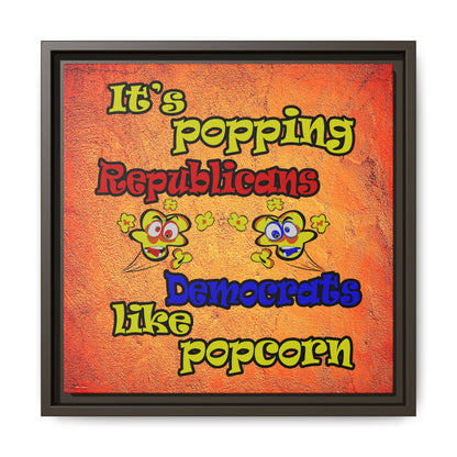 popping like popcorn - framed canvas art (burnt orange)