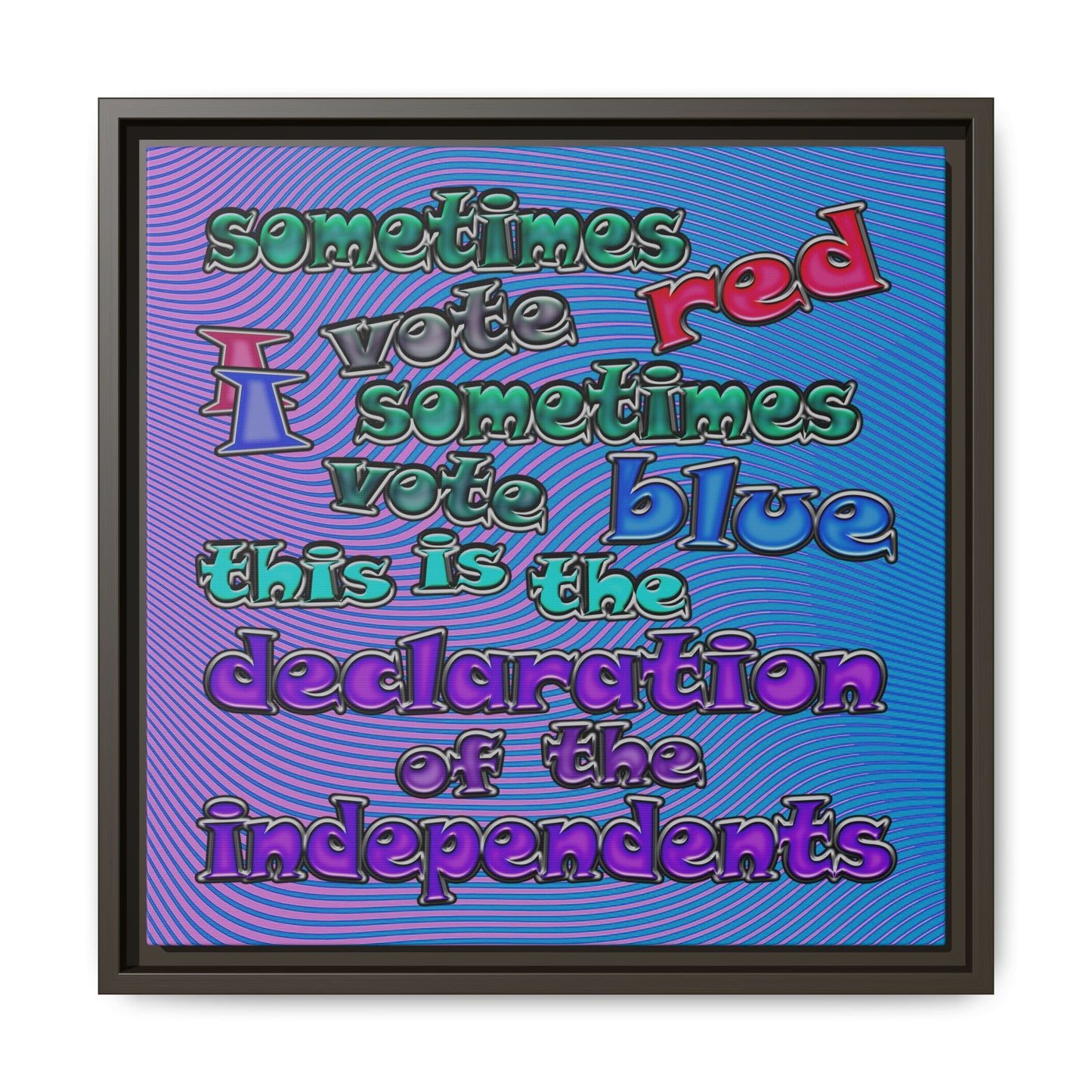declaration of the independents - framed canvas art (light blue-purple wave)