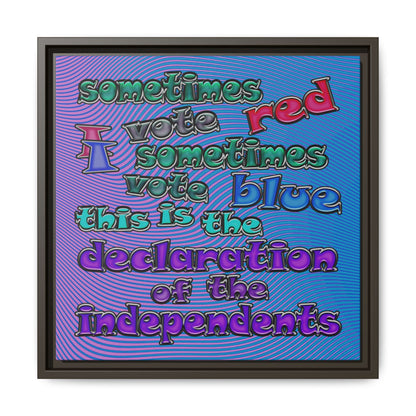 declaration of the independents - framed canvas art (light blue-purple wave)
