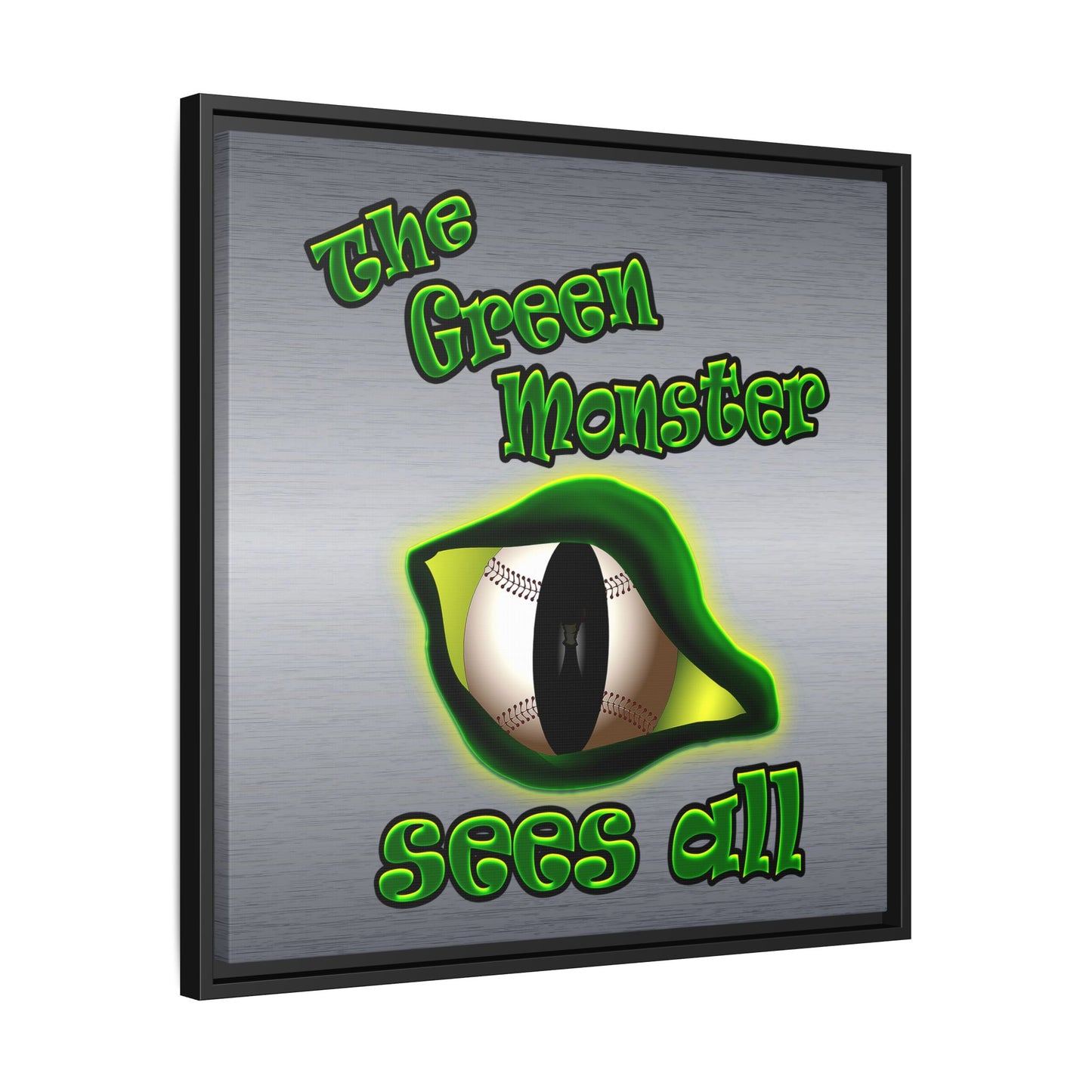green monster - framed canvas art (brushed nickel)