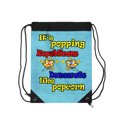 popping like popcorn - Drawstring Bag (faded blue)
