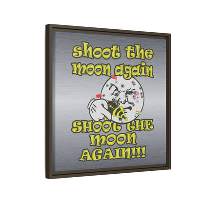 shoot the moon again - framed canvas art (brushed nickel)