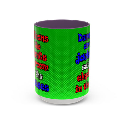 donkeys and elephants - Accent Mug (logo green)