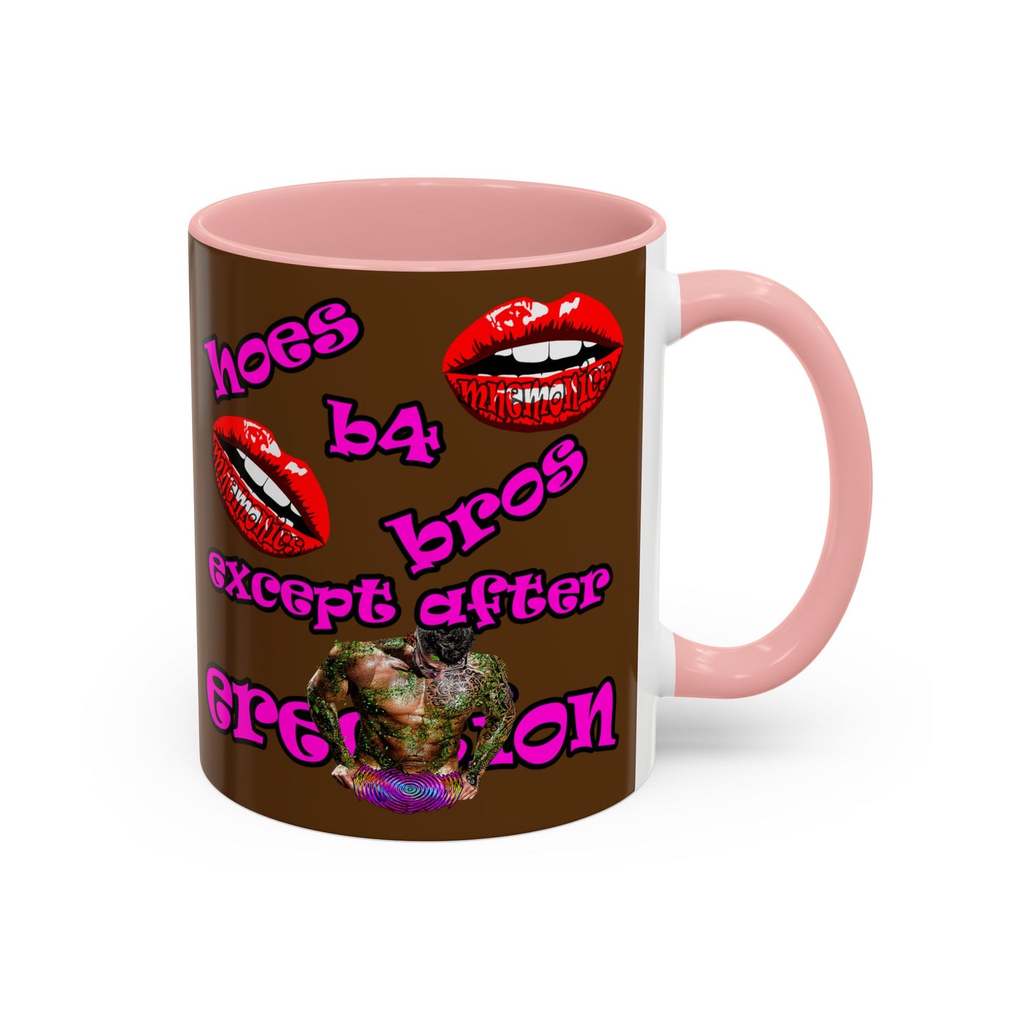 hoes b4 bros - Accent Mug (brown)