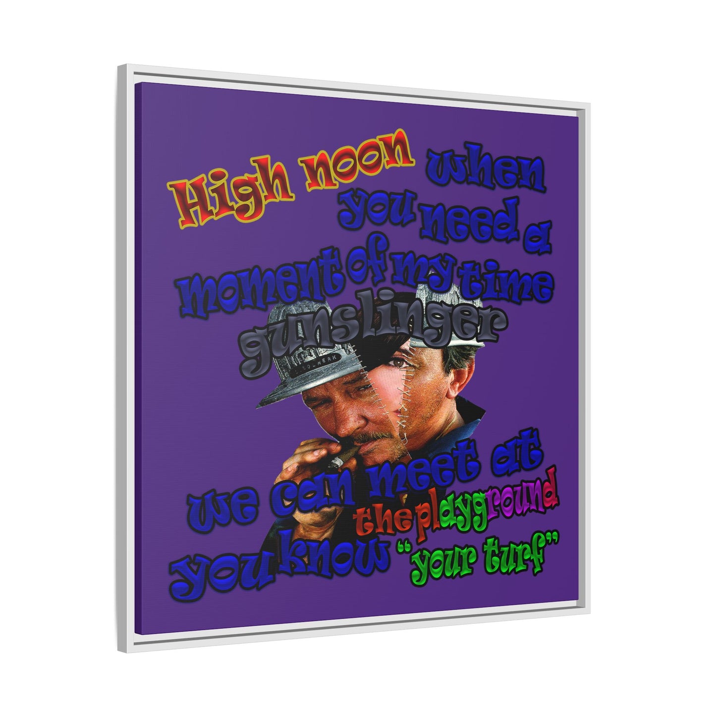 high noon - framed canvas art (purple)