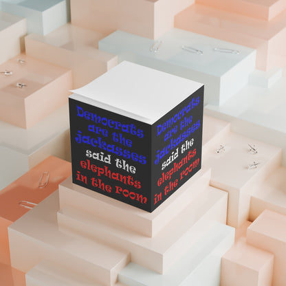 donkeys and elephants - note cube (black)