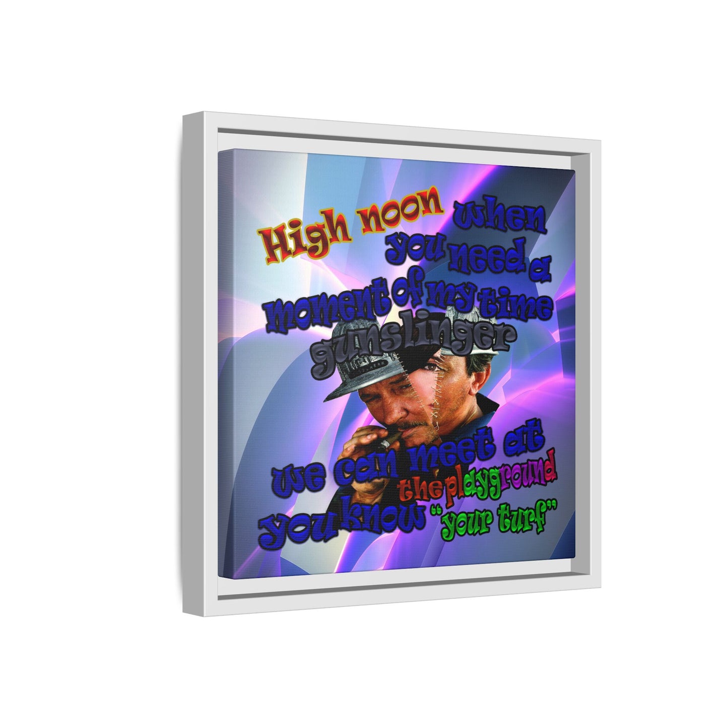 high noon - framed canvas art (grey-pink wave)