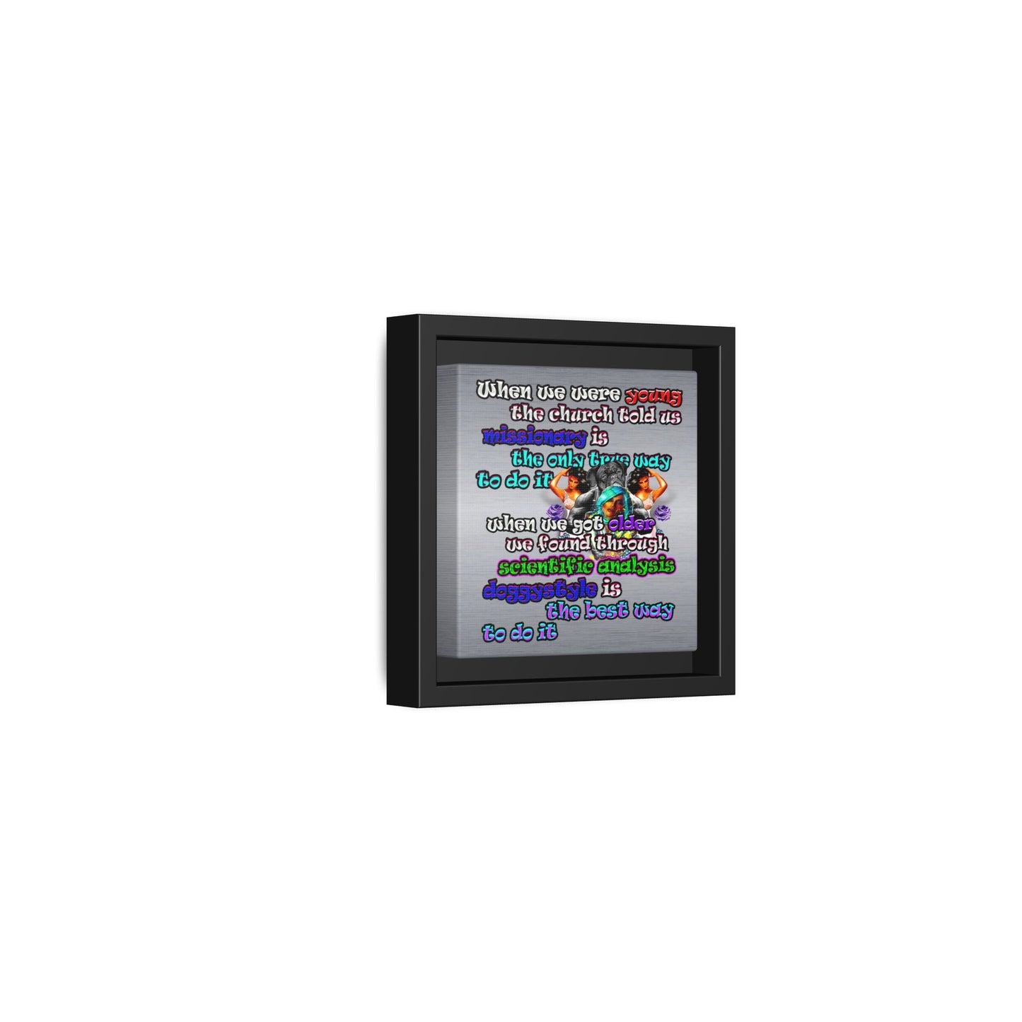 doggystyle - framed canvas art (brushed nickel)