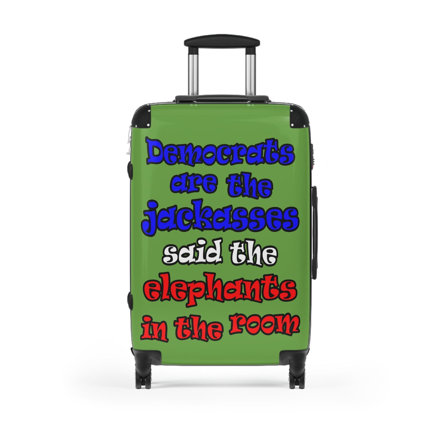 donkeys and elephants - Suitcase (green)
