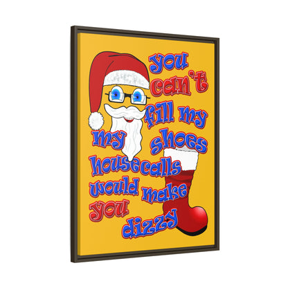 santa's shoes - framed canvas art (yellow)