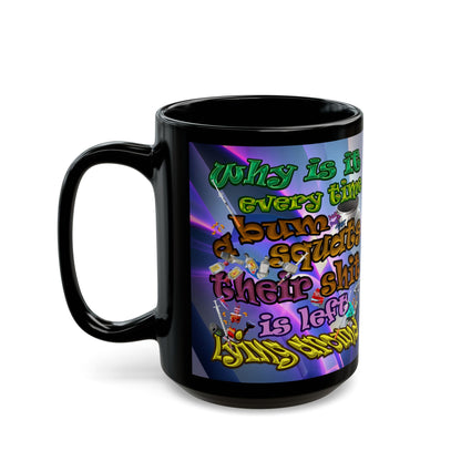 the bum's shit - Black Mug (grey-pink wave)