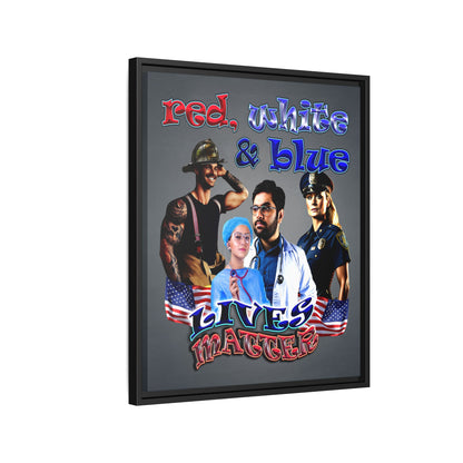 rw&b lives matter - framed canvas art (grey-light grey)