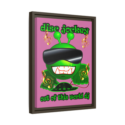 disc jockey - framed canvas art (light pink)