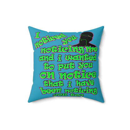noticed you noticing - Faux Suede Square Pillow - (turquoise)
