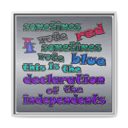 declaration of the independents - framed canvas art (brushed nickel)