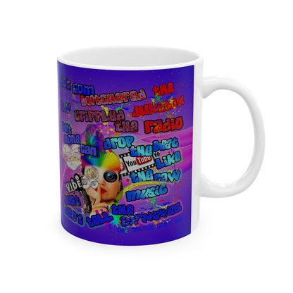 drop the beat - White Mug (purple-pink wave)