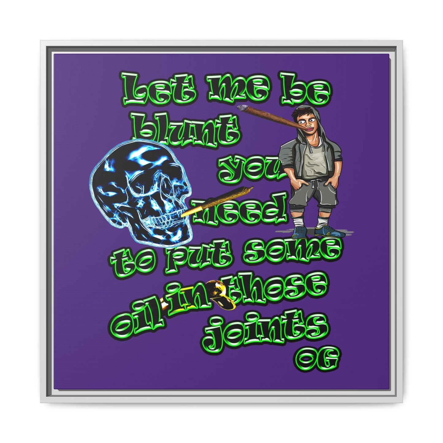 og - framed canvas art (purple)
