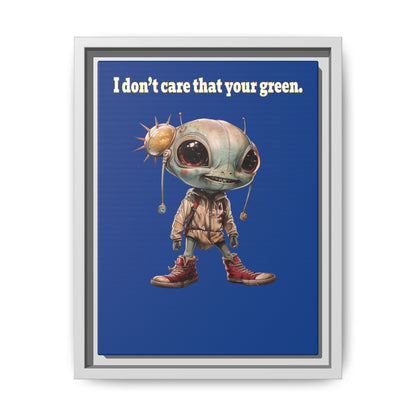 I don't care that your green - framed canvas art (dark blue)