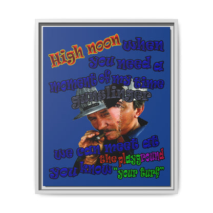 high noon - framed canvas art (dark blue)