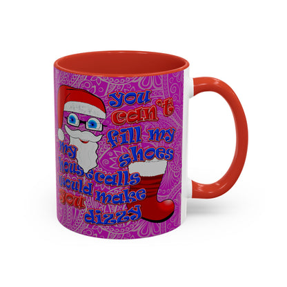 santa's shoes - Accent Mug (pink swirl)