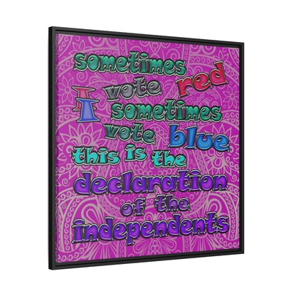 declaration of the independents - framed canvas art (pink swirl)