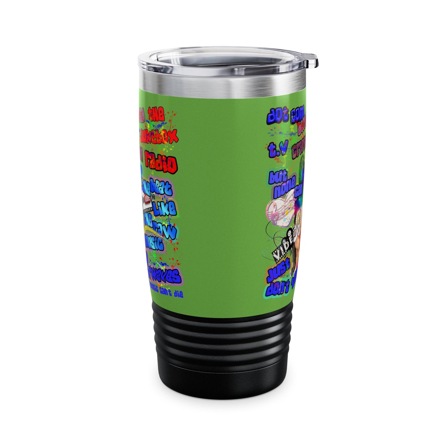 drop the beat - Ringneck Tumbler, 20oz (green)