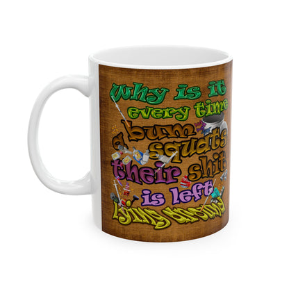 the bum's shit - White Mug (brown papyrus)