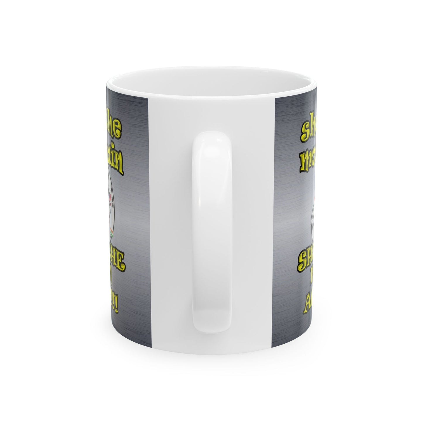 shoot the moon again - White Mug (brushed nickel)