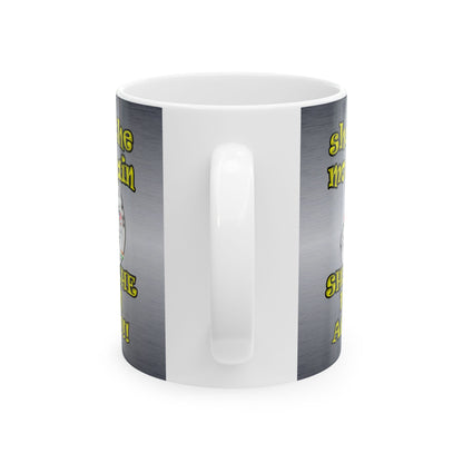 shoot the moon again - White Mug (brushed nickel)