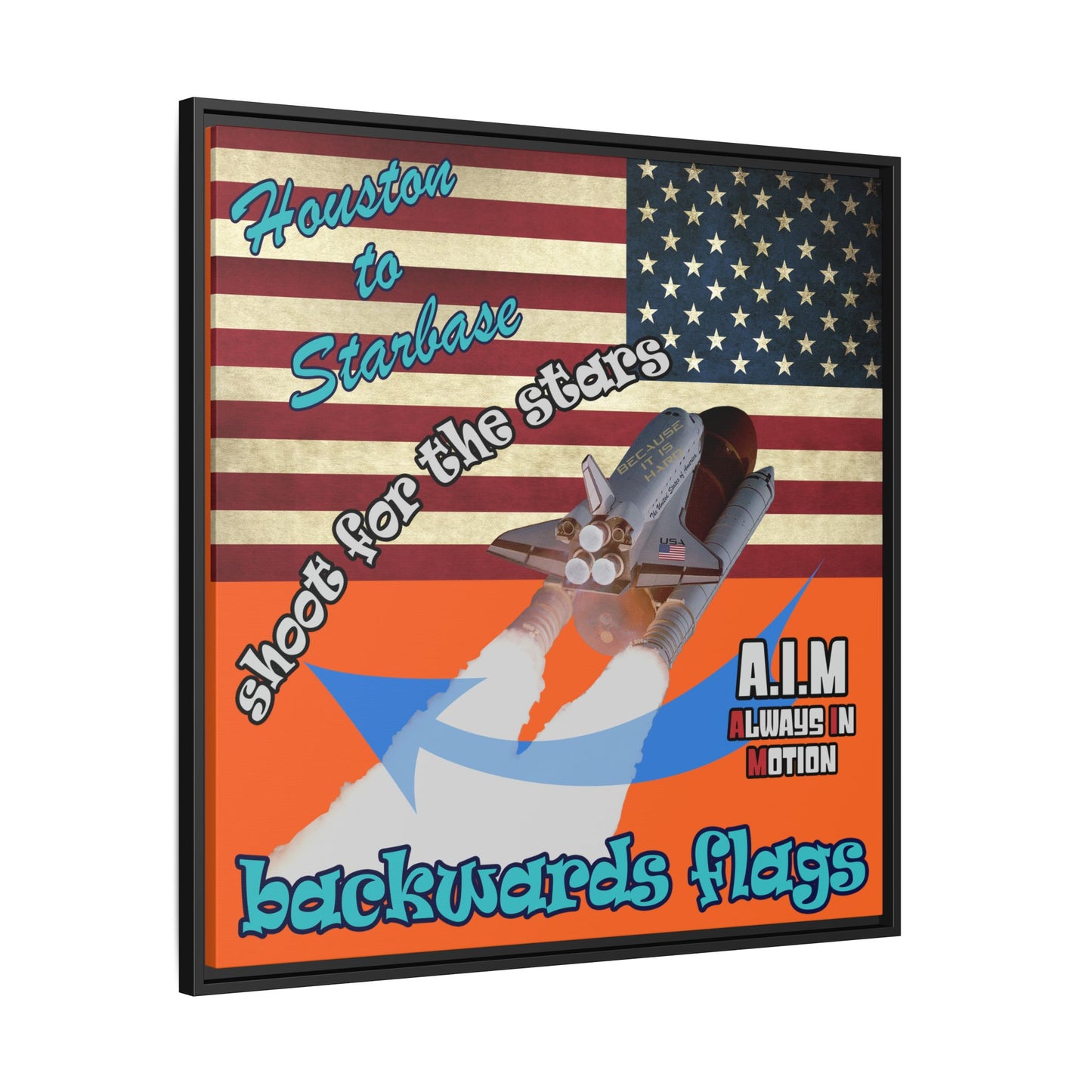 shoot for the stars - framed canvas art (orange)