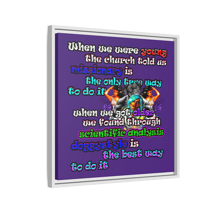 doggystyle - framed canvas art (purple)