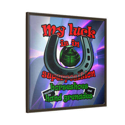 my luck - framed canvas art (grey-pink wave)