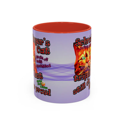 schrodinger's cat - Accent Mug (light blue-pink wave)