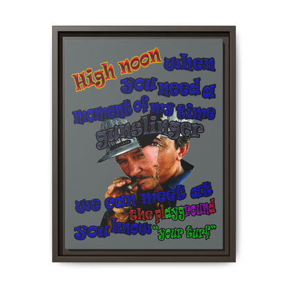 high noon - framed canvas art (dark grey)