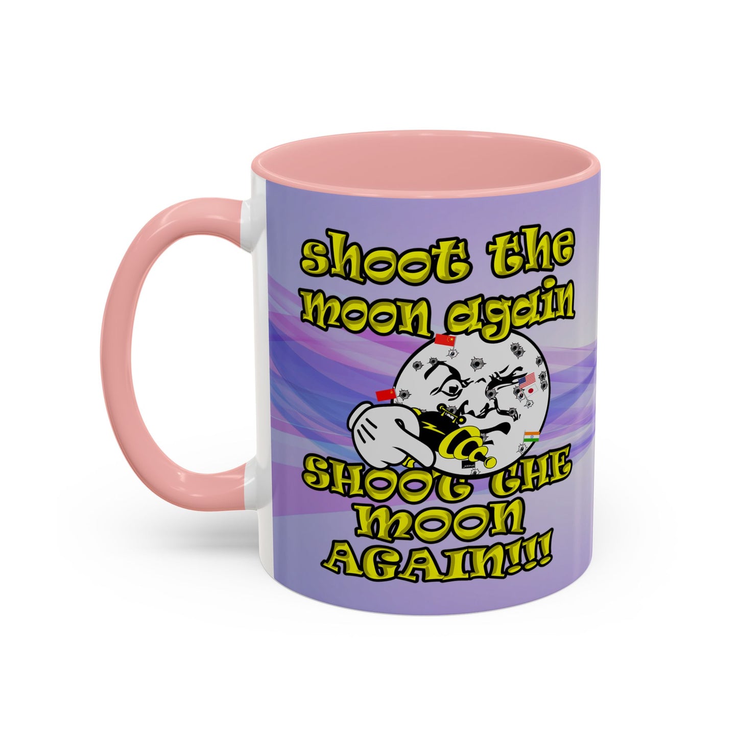 shoot the moon again - Accent Mug (light blue-pink wave)