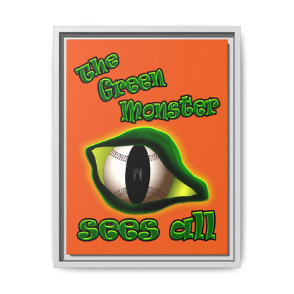 green monster - framed canvas art (orange)