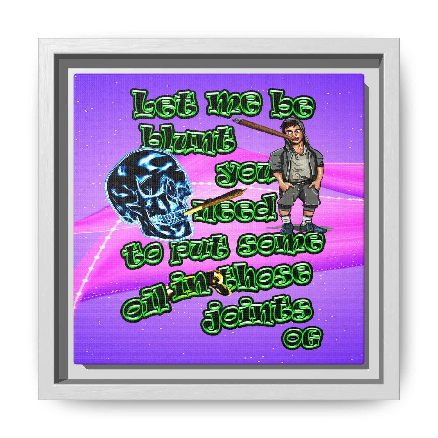 og - framed canvas art (purple-pink wave)
