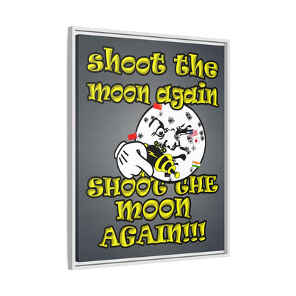 shoot the moon again - framed canvas art (grey-light grey)